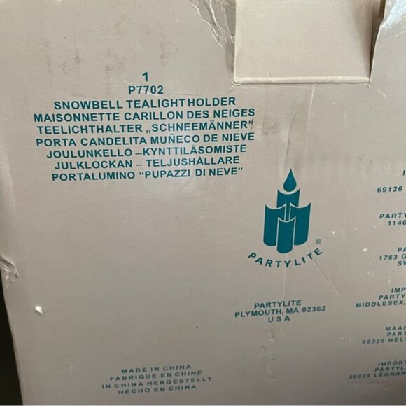 Retired Partylite P7702 Snowbell Snowman Family Ceramic Tealight Holder - Picture 10 of 10